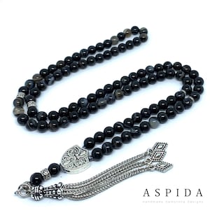 Real Agate Gemstone, Islamic Prayer 99 Beads, Tasbih, Tesbih, Misbaha, Tasbeeh, Sibha, Rosary, Tasbih 99, Tasbih Personalized 6mm, Premium