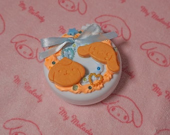 Miroir compact et brosse sur le thème de la cannelle et du ponponpurin - Sanrio