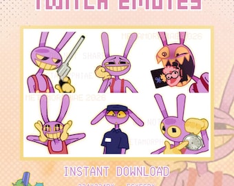 Twitch Emote Set of 6 - Jax TADC / themed high quality for Discord, Youtube, Twitch overlay emotes emoticons / PNG pack high res