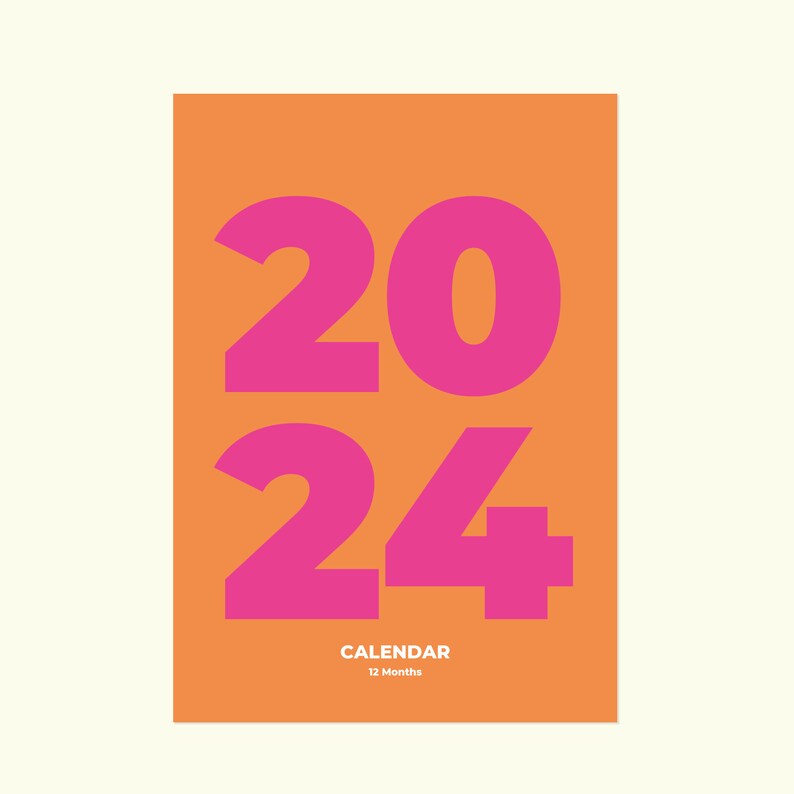 A4 & A3 Monthly Wall Calendar 2024 12 Months 12 Sheets Planner Abstract 2024 Back to School Yearly Calendar image 3