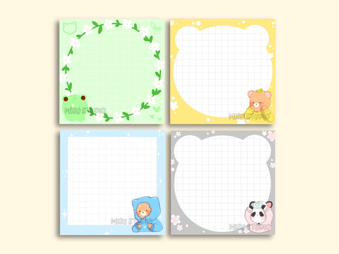 Kawaii Stationary Memo Pads Bear Memo Pad Frog Memo Pad - Etsy