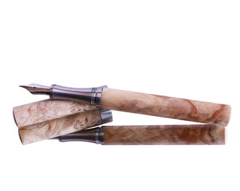 Hand-turned fountain pen made of oiled precious wood and stainless steel