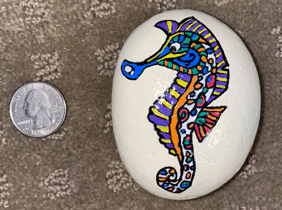 Seahawk Painted Rocks Seahorse Painted Rock - Etsy