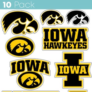 Iowa Hawkeyes 10 Pack Sticker - Officially Licensed Decals