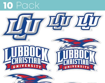 Lubbock Christian University Chaparral 10 Pack Sticker - Officially Licensed 8" x 10" Decal Sheet