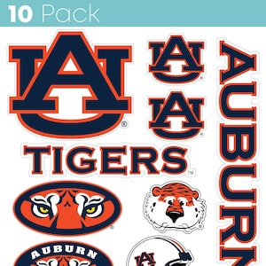 Auburn Tigers 10 Pack Sticker - Officially Licensed Decals