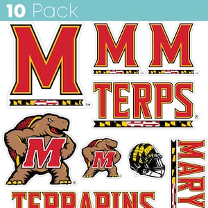 Maryland Terrapins 10 Pack Sticker - Officially Licensed Decals