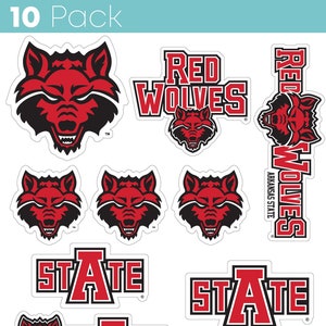 Arkansas State 10 Pack Sticker - Officially Licensed Decals