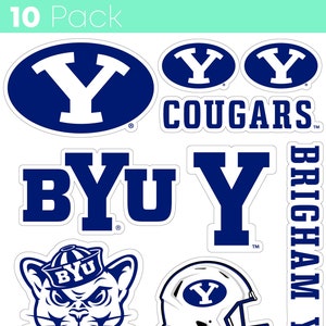 Brigham Young Cougars 10 Pack Sticker - Officially Licensed Decals