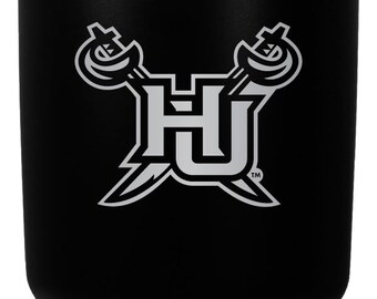 Hampton University 24 Oz Engraved Black Insulated Double Wall Stainless Steel Water Bottle Tumbler Officially Licensed Collegiate Product