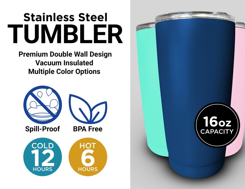 North Carolina Wilmington Seahawks Offic. LIC. 16 oz Engraved Stainless Steel Tumbler image 9
