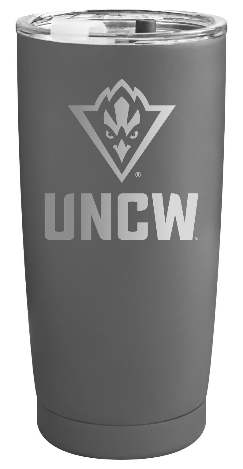 North Carolina Wilmington Seahawks Offic. LIC. 16 oz Engraved Stainless Steel Tumbler Gray