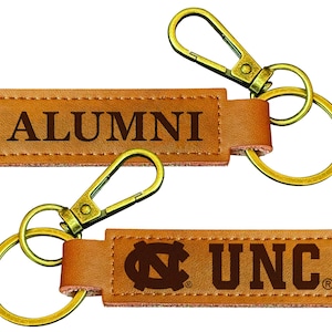 UNC Tar Heels College Alumni Leather Keychain – Officially Licensed image 1
