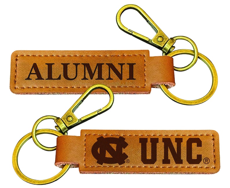 UNC Tar Heels College Alumni Leather Keychain – Officially Licensed image 1