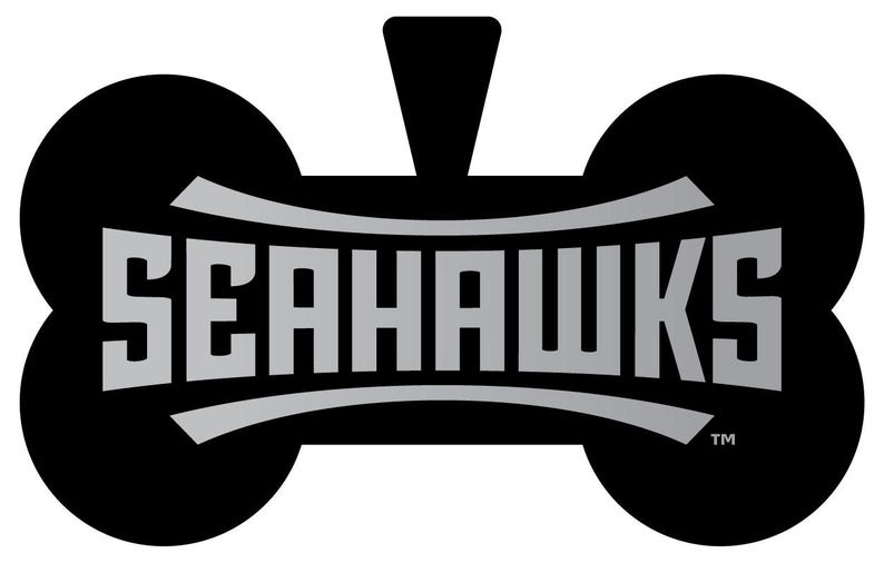 North Carolina Wilmington Seahawks Dog Tag Matte Black Bone-shaped Engraved Officially Licensed image 1