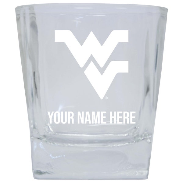 West Virginia Mountaineers Custom College Etched Alumni 8oz Glass Tumbler