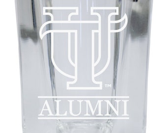University of Tampa Spartans 2 oz Engraved Square Shot Glass - Alumni Design