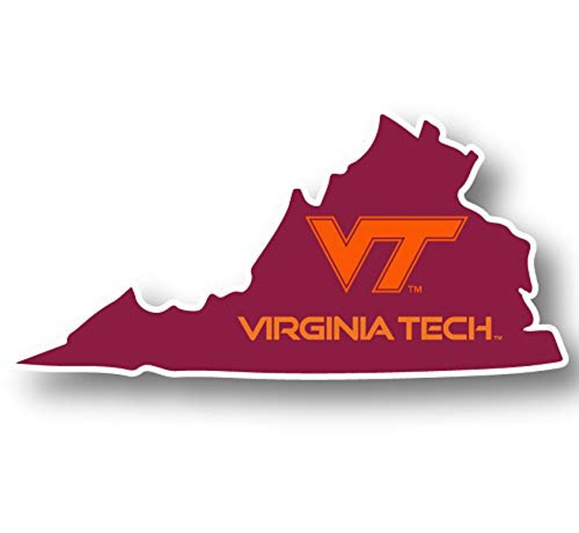 Virginia Tech Hokies 4 Inch State Shape Vinyl Decal Sticker Etsy