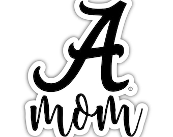 Alabama Crimson Tide 4-Inch Black and White Proud Mom Decorative Magnet/Sticker
