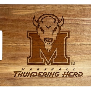 Marshall Thundering Herd Engraved Wooden Cutting Board 10" x 14" Acacia Wood Officially Licensed