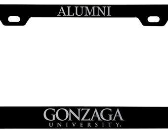 Marco para matrícula de metal grabado con el nombre de un ex alumno de los Gonzaga Bulldogs con licencia oficial
