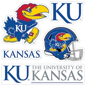 Kansas Jayhawks Officially Licensed College Sticker Multipack - School Spirit Decal Set