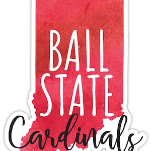 Ball State University Vinyl Sticker - Watercolor State Design