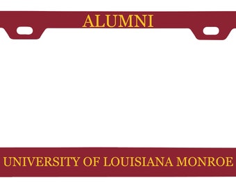 University of Louisiana Monroe College Alumni Metal License Plate Frame Officially Licensed