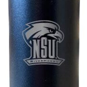 Northeastern State University Riverhawks 32 oz Engraved Insulated Stainless Steel Water Bottle with Screw on Lid