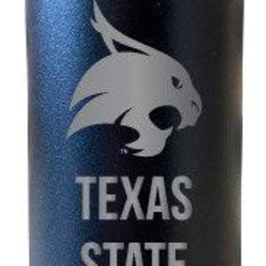 Texas State Bobcats 32 oz Engraved Insulated Stainless Steel Water Bottle with Screw on Lid