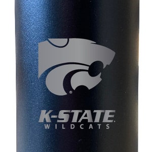 Kansas State Wildcats 32 oz Engraved Insulated Stainless Steel Water Bottle with Screw on Lid