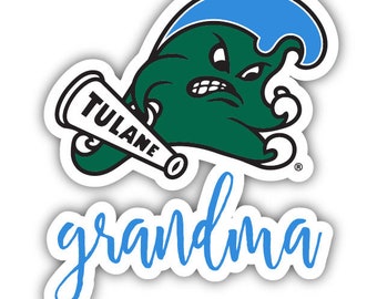 Tulane University Green Wave 4 Inch Proud Grandma Die Cut Decal