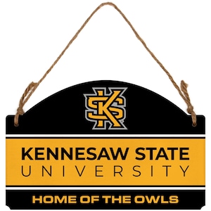 Kennesaw State University Flat Wood Sign with Hanging String - Officially Licensed Collegiate Product