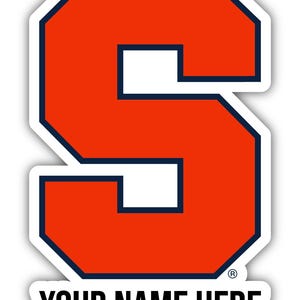 Syracuse Orange Customizable Vinyl Sticker - Multiple Sizes Available
