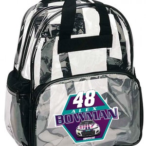 Nascar #48 Alex Bowman Clear Backpack Officially Licensed