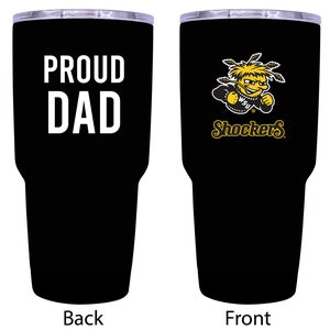 Wichita State Shockers 2-Pack 20 oz Insulated Stainless Steel Tumbler - Proud Mom and Dad Design