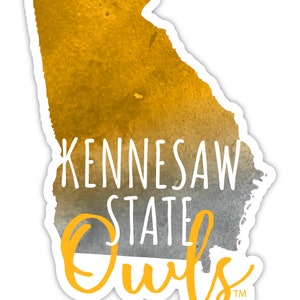 Kennesaw State University Vinyl Sticker - Watercolor State Design