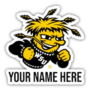 Wichita State Shockers Customizable Vinyl Sticker - Multiple Sizes Available