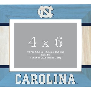 UNC Tar Heels Wooden Photo Frame Matted to 4 x 6 Inch Officially Licensed Printed