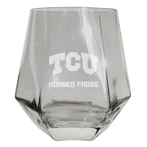 Texas Christian University 10 oz Engraved Diamond Wine Glass