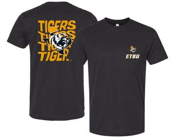 East Texas Baptist University Unisex T-Shirt – Left Chest and Large Back Ripple Design