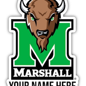 Marshall Thundering Herd Customizable Vinyl Sticker - Multiple Sizes Available