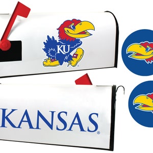 Kansas Jayhawks Magnetic Mailbox Cover & Sticker Set Officially Licensed