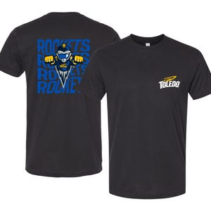 Toledo Rockets Unisex T-Shirt – Left Chest and Large Back Ripple Design