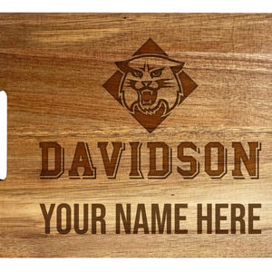 Davidson College Custom Engraved Cutting Board 10&quot; x 14&quot; Acacia Wood Officially Licensed