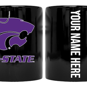 Kansas State Wildcats 8 oz Ceramic Mug with Customizable Name on the Back