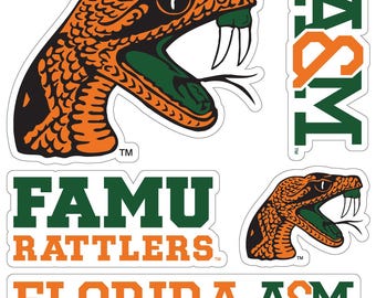 Florida A&M Rattlers Officially Licensed College Sticker Multipack - School Spirit Decal Set