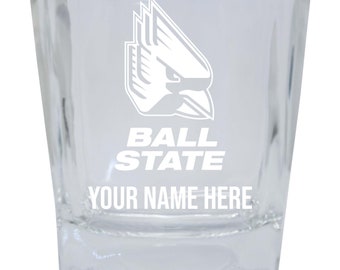 Ball State University Custom College 10 oz Glass Etched