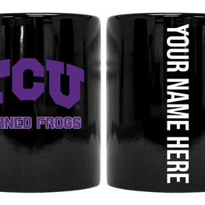 Texas Christian University 8 oz Ceramic Mug with Customizable Name on the Back