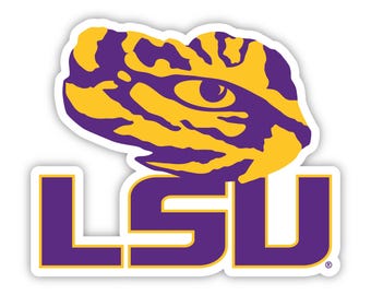 LSU Tigers Offic. Lic. Sticker with Choice of Backing Color – Multiple Sizes Available
